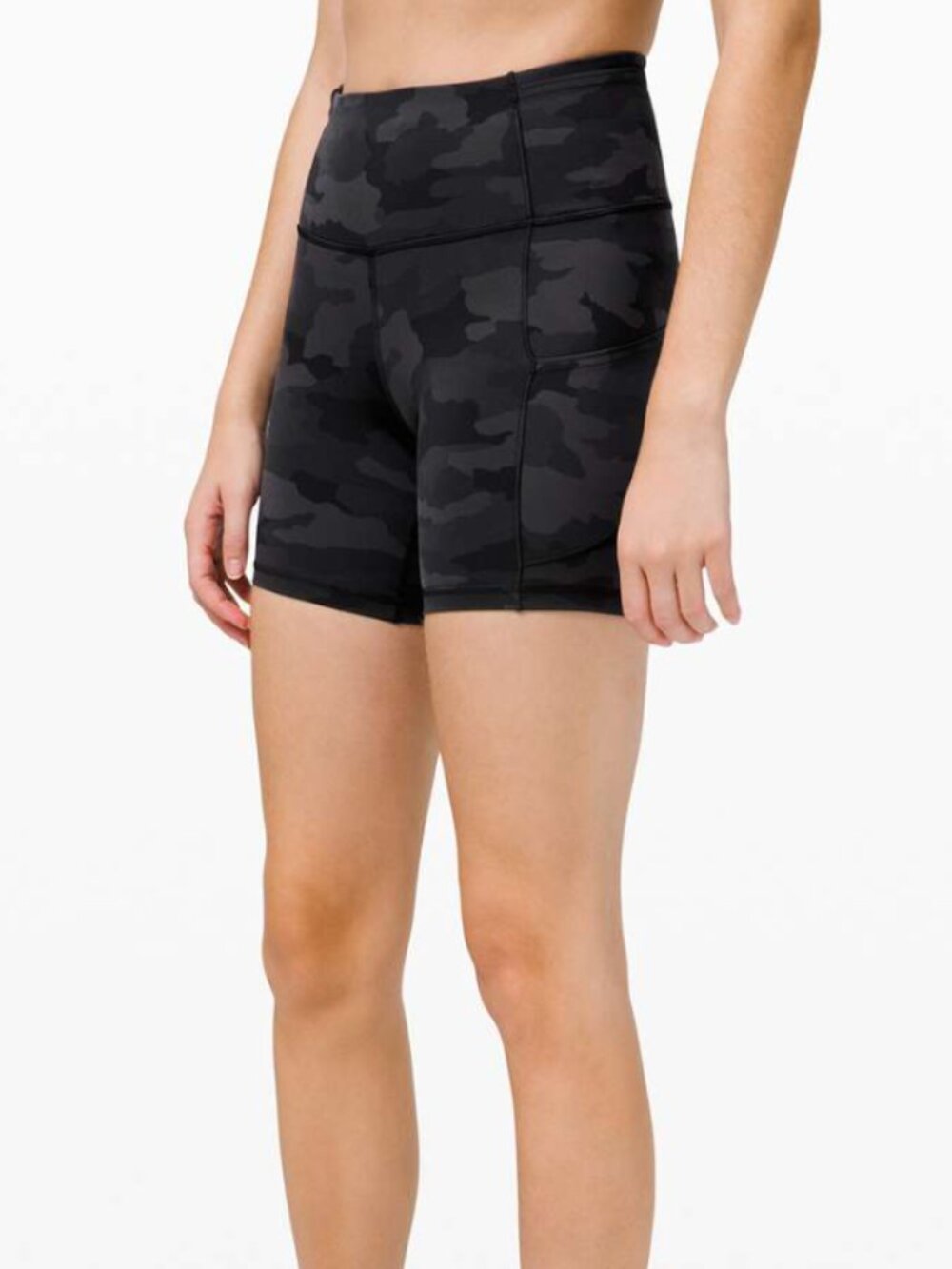Lululemon Fast and Free High-Rise Short 6" Gray Camo